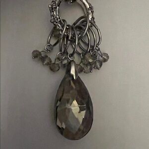 New Elegant Silver Pendant with Crystal Accents , aprox 5”Brighton inspired.